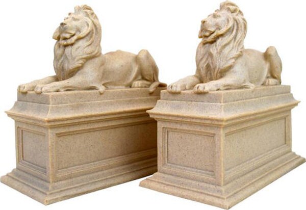 New York Public Library Lions Bookends Sculptures Replicas